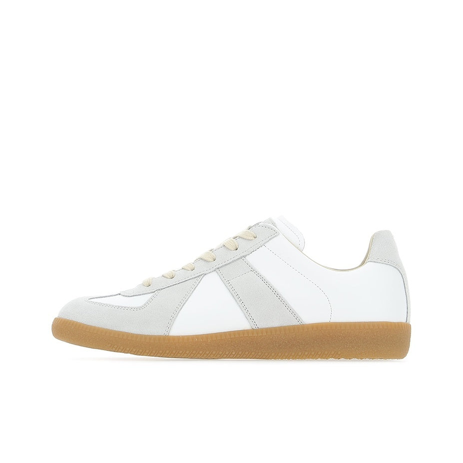 Maison Margiela Men's White Leather & Beige Suede Sneakers