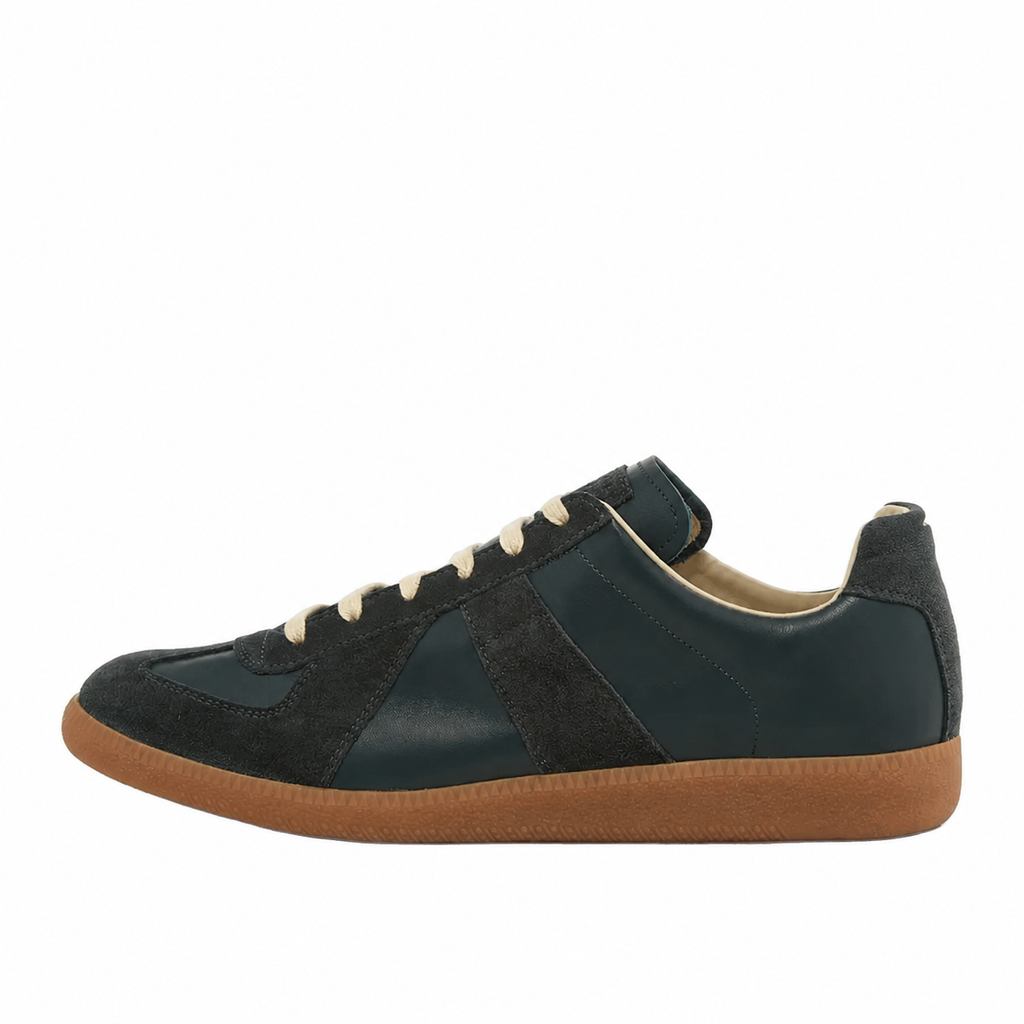 Maison Margiela Men's Deep Forest Leather & Suede Sneakers