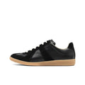 Maison Margiela Men's Black Leather & Suede Sneakers – Rubber Sole