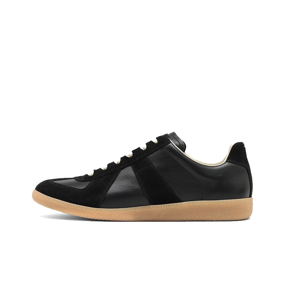 Maison Margiela Men's Black Leather & Suede Sneakers – Rubber Sole
