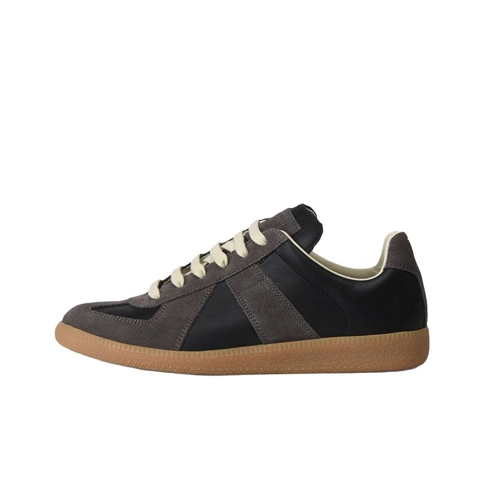 Maison Margiela Men's Black Leather & Dark Grey Suede Sneakers