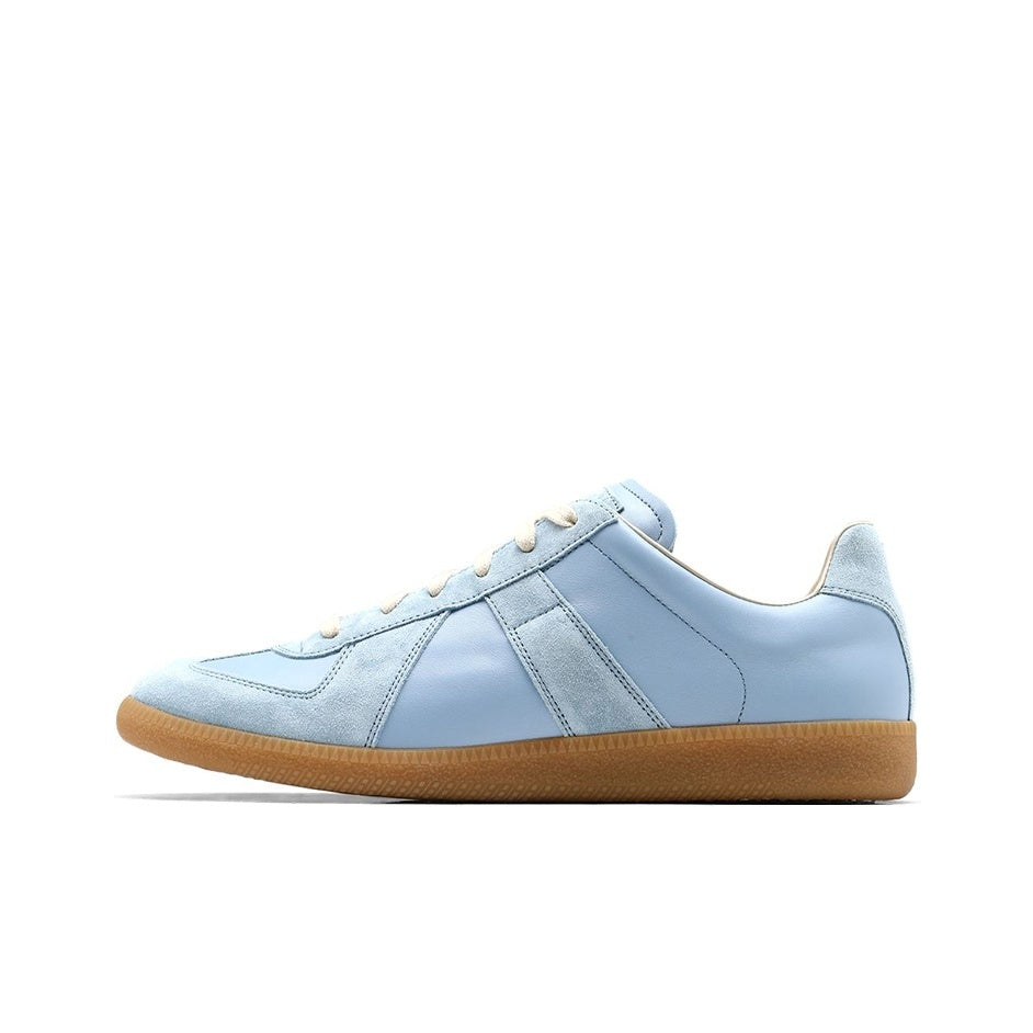 Maison Margiela Men's Light Blue Leather & Suede Sneakers