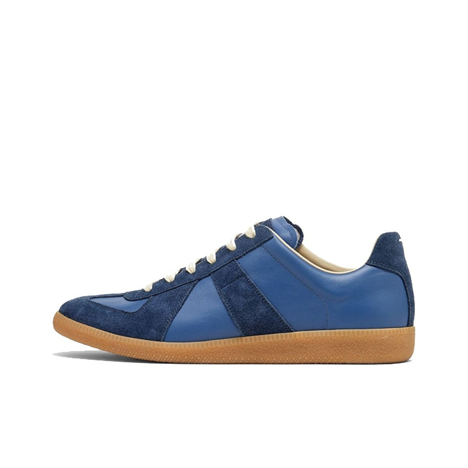 Maison Margiela Men's Dark Blue Leather & Suede Sneakers