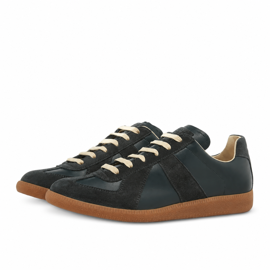 Maison Margiela Men's Deep Forest Leather & Suede Sneakers