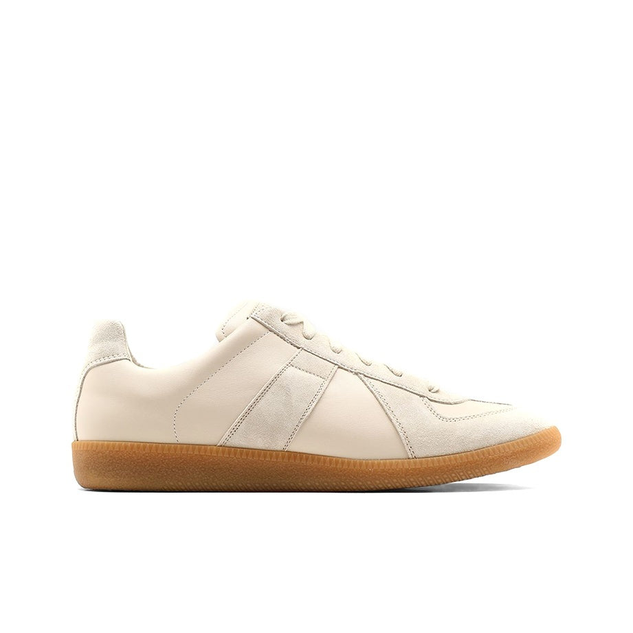 Maison Margiela Men's Beige Leather & Suede Sneakers