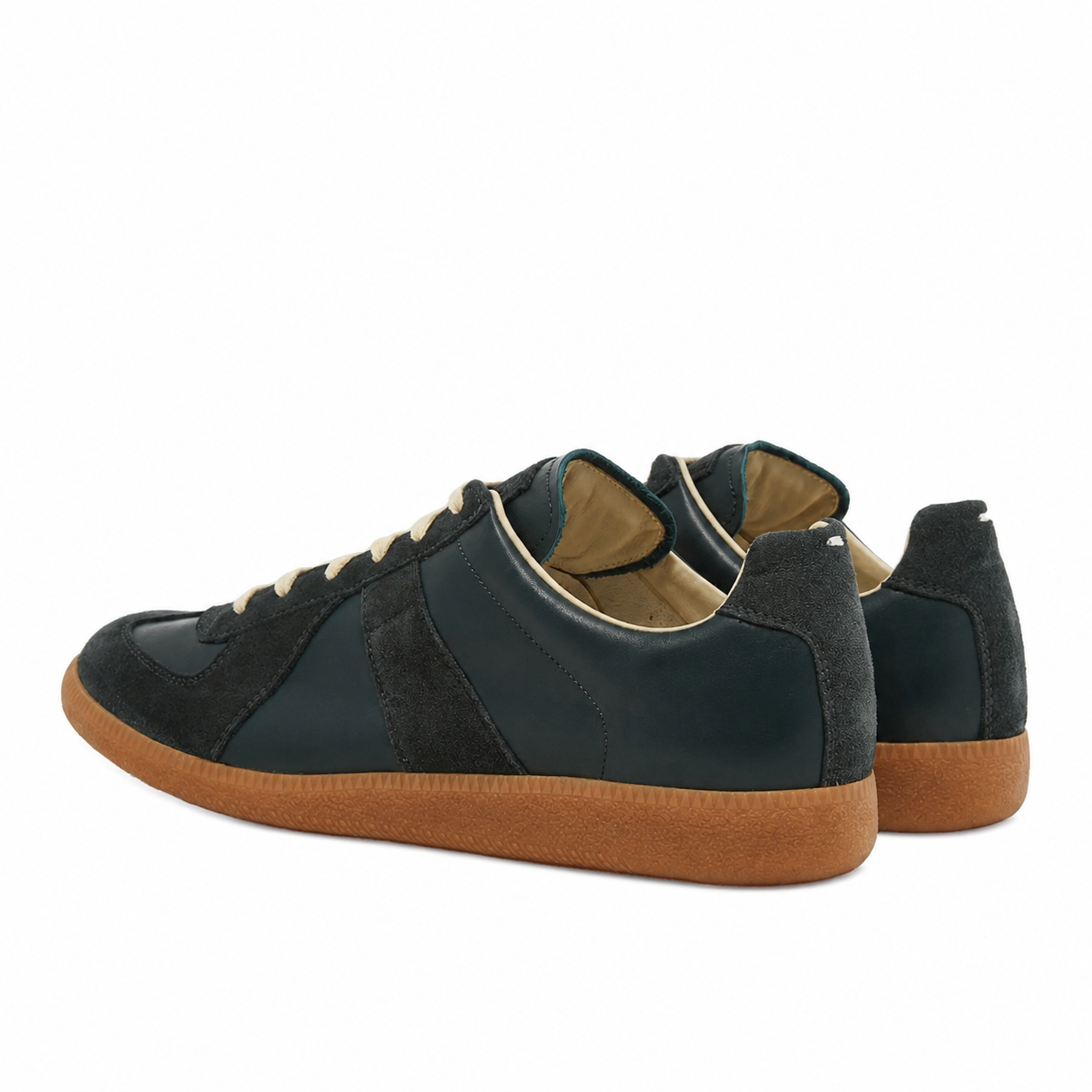 Maison Margiela Men's Deep Forest Leather & Suede Sneakers