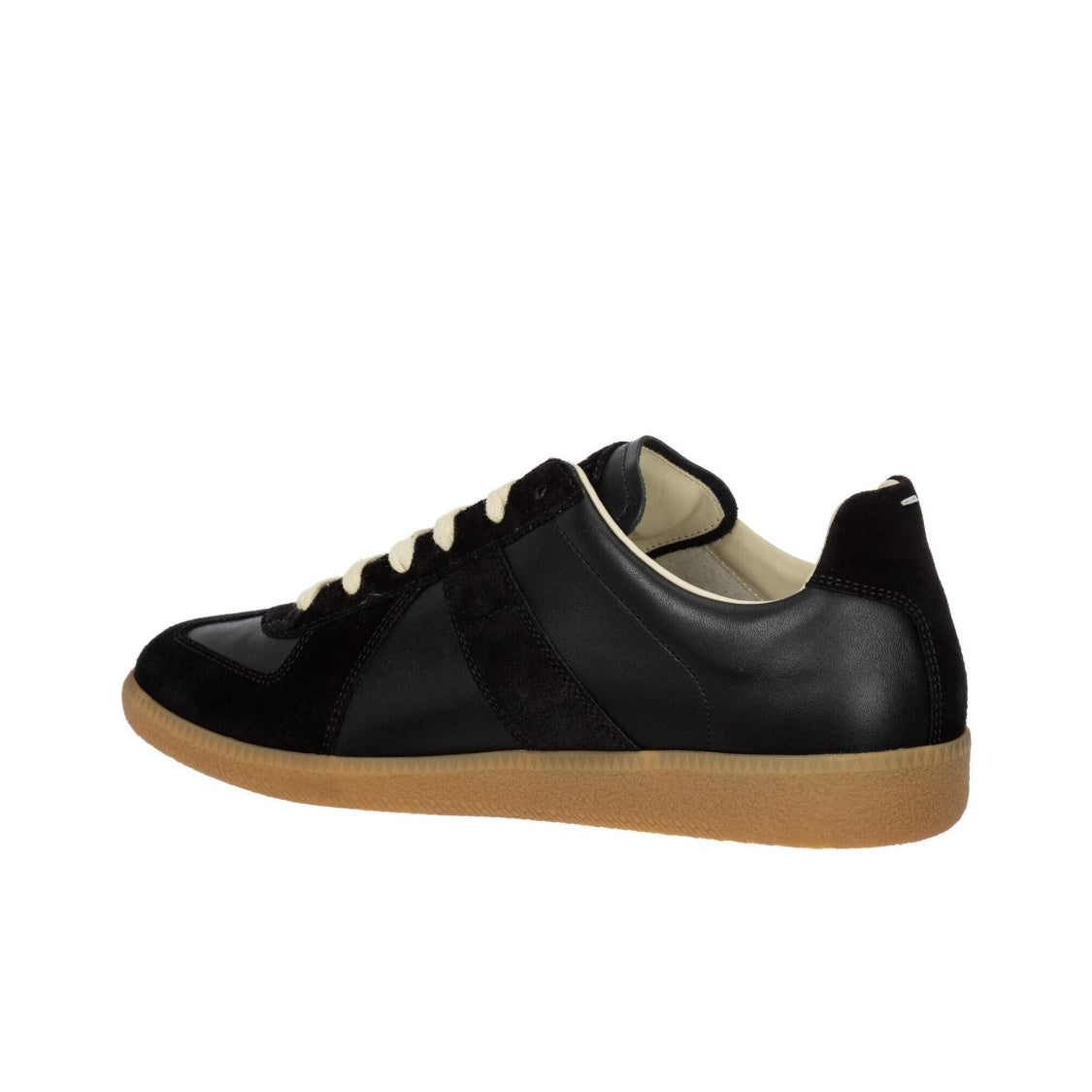 Maison Margiela Men's Black Leather & Suede Sneakers – Rubber Sole
