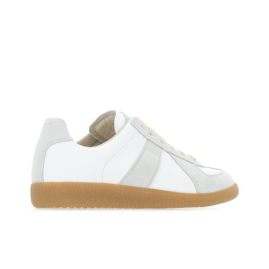 Maison Margiela Men's White Leather & Beige Suede Sneakers