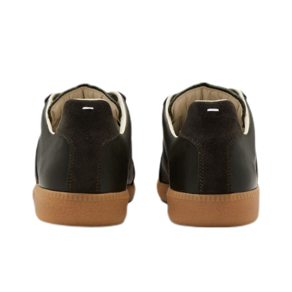 Maison Margiela Men's Black Leather & Amber Suede Sneakers
