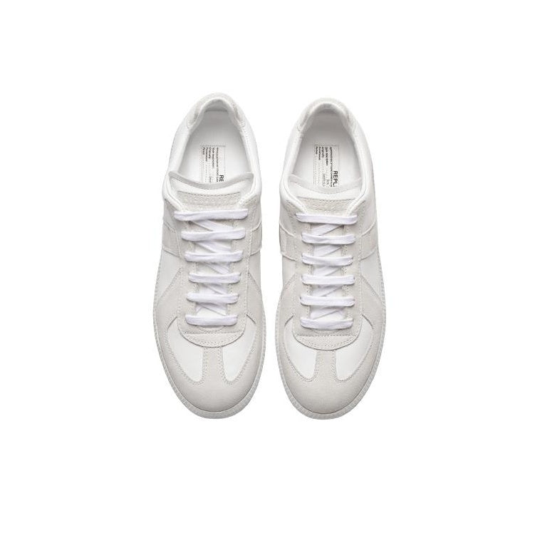 Maison Margiela Men's White Leather & Suede Sneakers