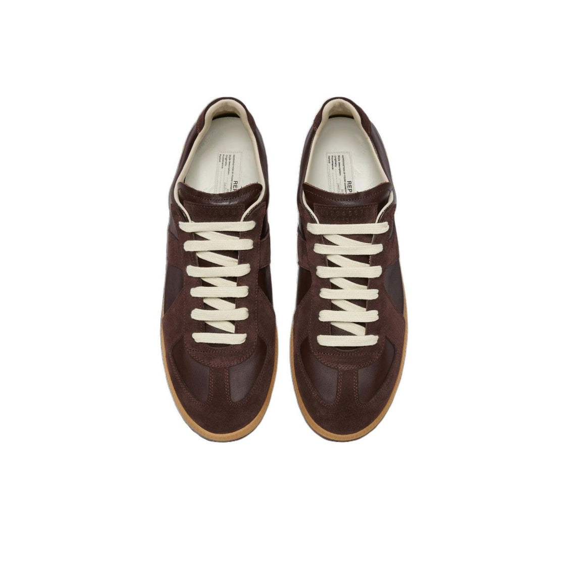 Maison Margiela Men's Brown Leather & Suede Sneakers