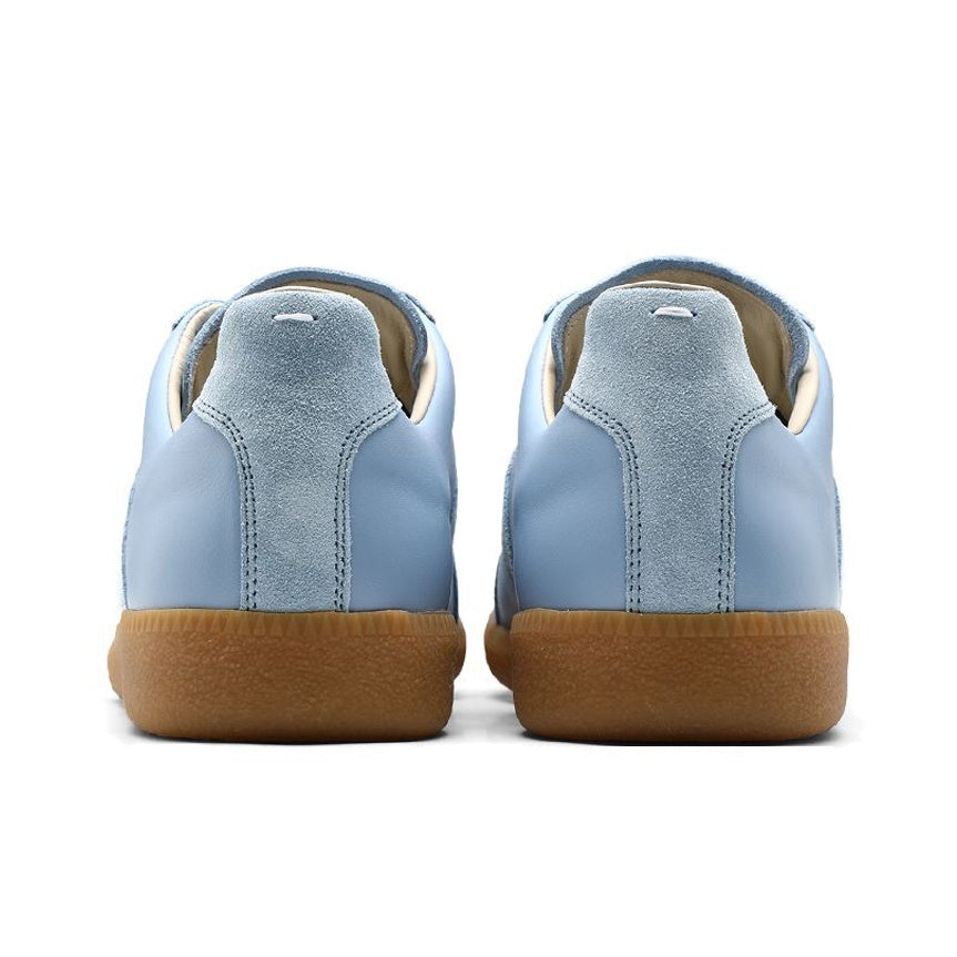 Maison Margiela Men's Light Blue Leather & Suede Sneakers