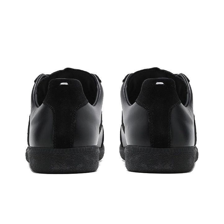 Maison Margiela Men's Black Leather & Suede Sneakers – Beige Interior
