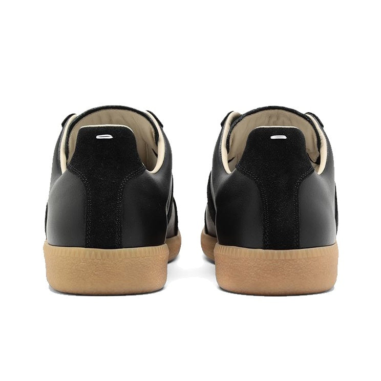 Maison Margiela Men's Black Leather & Suede Sneakers – Rubber Sole