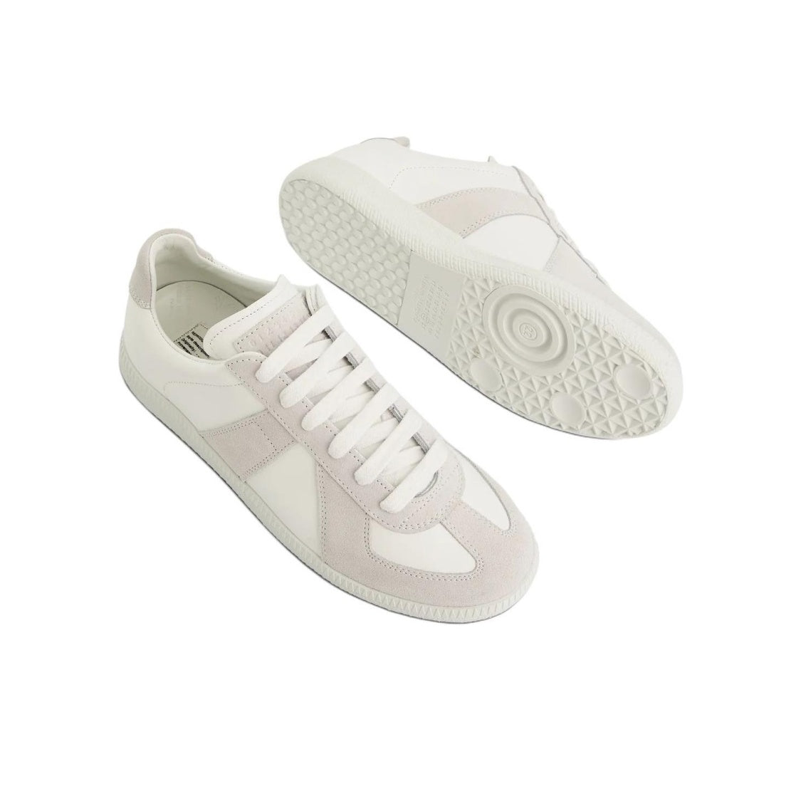 Maison Margiela Men's White Leather & Suede Sneakers