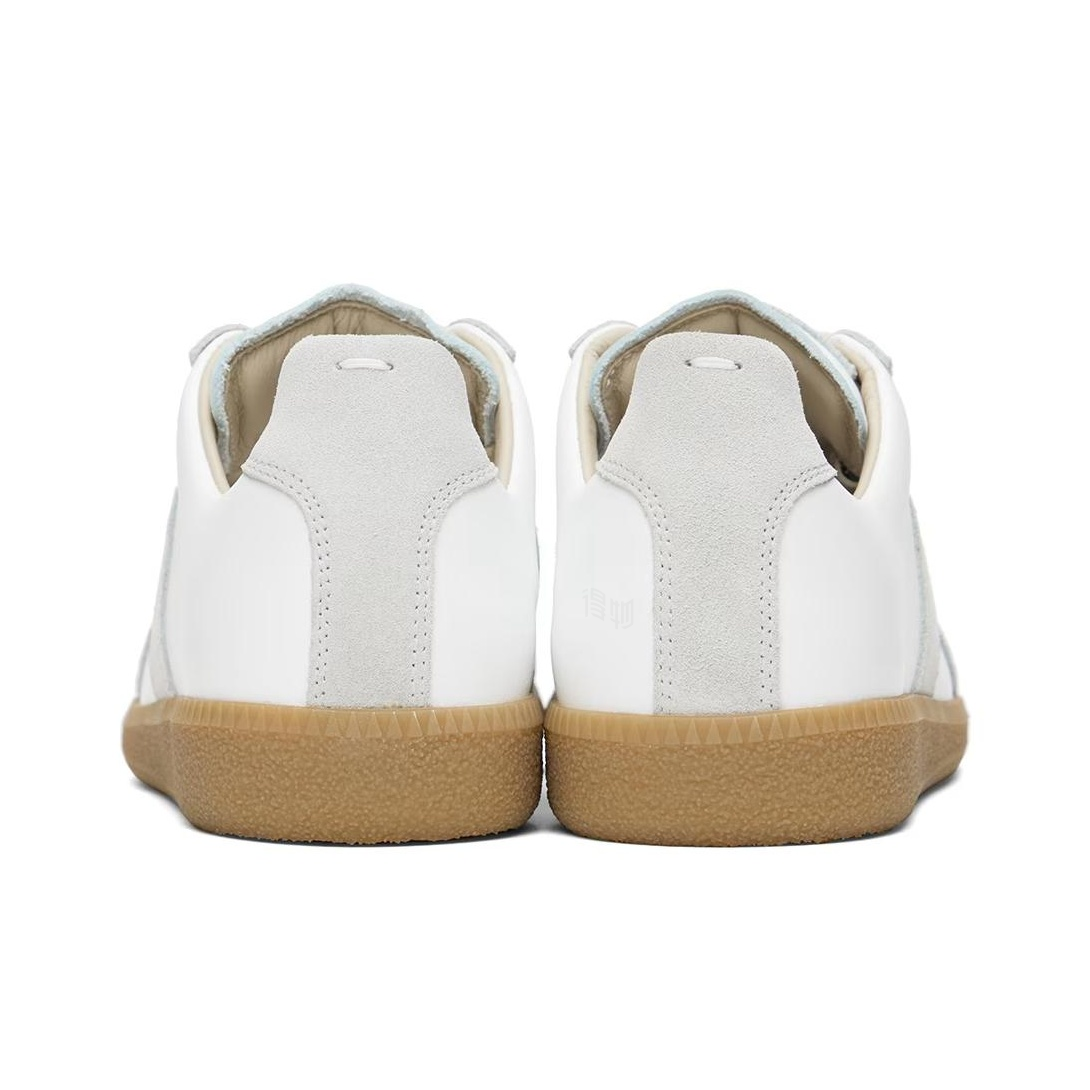 Maison Margiela Men's White Leather & Beige Suede Sneakers